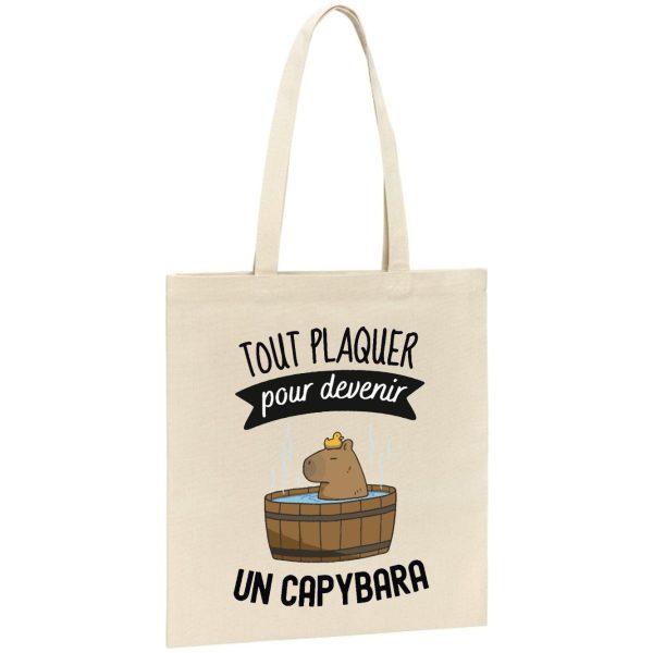 Tote bag Tout plaquer pour devenir un capybara