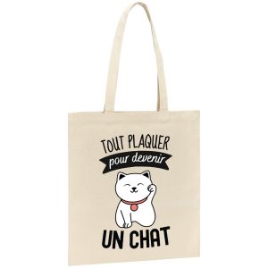 Tote bag Tout plaquer pour devenir un chat