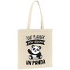 Tote bag Tout plaquer pour devenir un panda