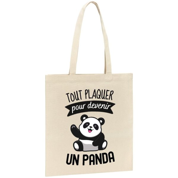 Tote bag Tout plaquer pour devenir un panda