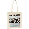 Tote bag Un homme AZERTY en vaut deux