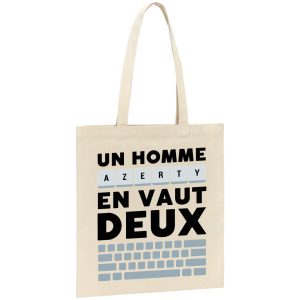Tote bag Un homme AZERTY en vaut deux