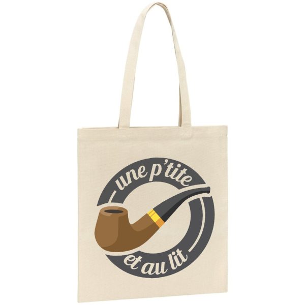 Tote bag Une petite pipe et au lit