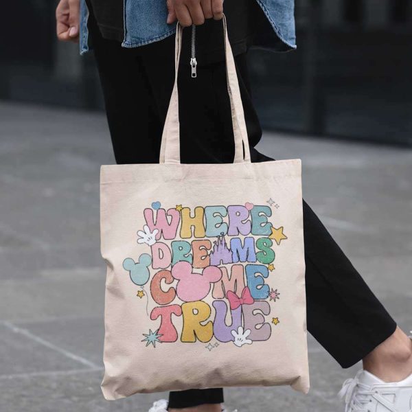 Where Dreams Come True Christmas Tote Bag Disney