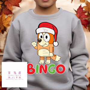 Kids Grey Bluey Christmas JumperSweatshirt
