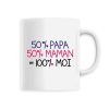 Mug 50 maman 50 papa
