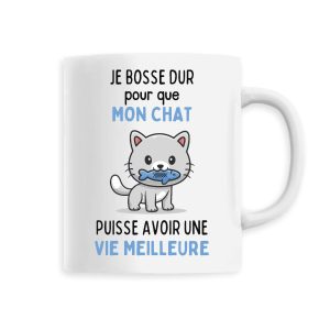 Mug Je bosse dur pour mon chat Mug Je bosse dur pour mon chat