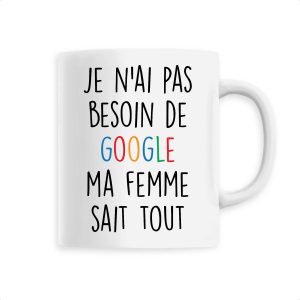 Mug Je n’ai pas besoin de Google Mug Je n’ai pas besoin de Google