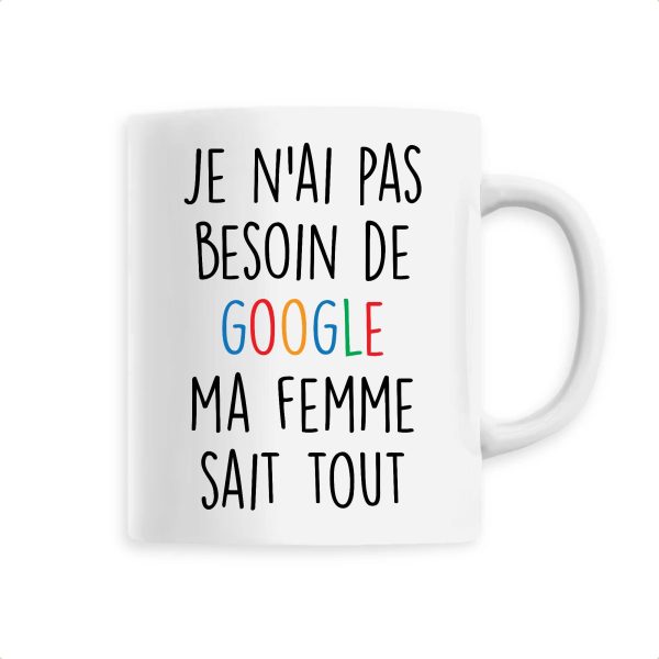 Mug Je n’ai pas besoin de Google