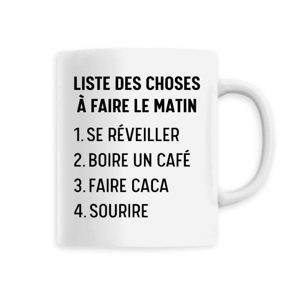 Mug Liste des choses a faire le matin