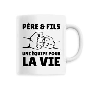 Mug Pere et fils une equipe pour la vie Mug Pere et fils une equipe pour la vie