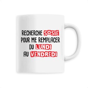 Mug Recherche sosie du lundi au vendredi Mug Recherche sosie du lundi au vendredi