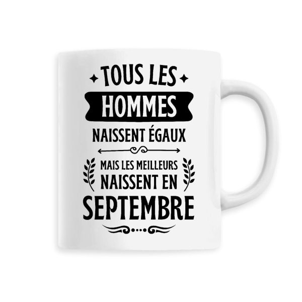 Mug Tous les hommes naissent egaux les meilleurs en septembre