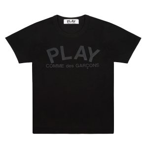 PLAY Black T-Shirt Black Text Screenprint