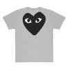 PLAY T-Shirt Black Small Logo and Heart on Back