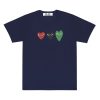 PLAY T-Shirt With RedGreenBlack Hearts