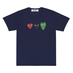 PLAY T-Shirt With RedGreenBlack Hearts