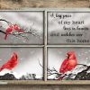 A Big Piece Of My Heart Lives In Heaven And Watches Over This Home Red Whiskered Winter Canvas Poster