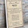 A Big Piece Of My Heart Lives In Heaven Poetry Art Customized Personalized Canvas Poster