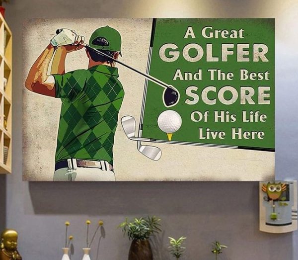 A Great Golfer And The Best Score Of His Life Live Here Golf Player Canvas Poster