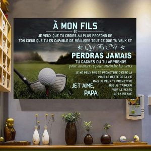 A Mon Fils Que Tu Ne Perdras Jamais Je T’aime Papa French Family Canvas Poster