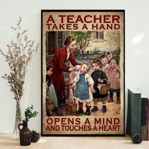 A Teacher Takes A Hand Open A Mind And Touches A Heart Teacher Washing Students’ Faces Canvas Poster