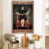 A Well Read Woman Is A Dangerous Creature Lady Girl Reading Book Drinking Red Wine Canvas Poster
