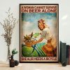 A Woman Cannot Survive On Beer Alone She Also Needs A Bicycle Woman Riding Bicycle Canvas Poster