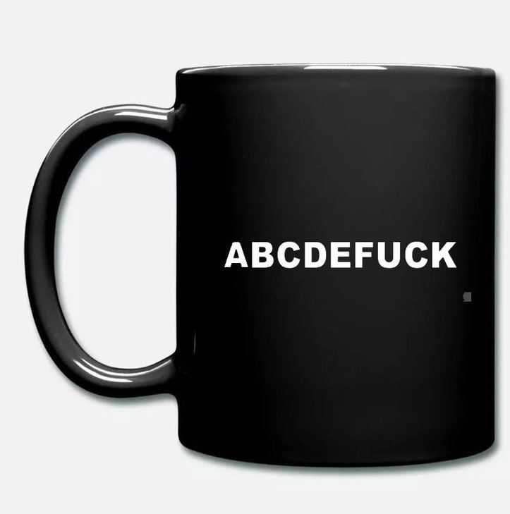 ABCDEFuck Funny Simple Black Mug ABCDEFuck Funny Simple Black Mug