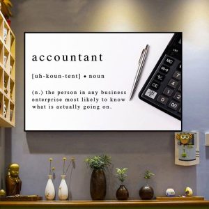 Accountant Noun Word Definition Pen Calculator Canvas Poster