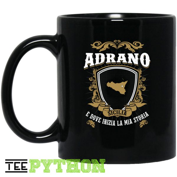 Adrano E Dove Inizia La Mia Storia Hometown Simple Black Mug