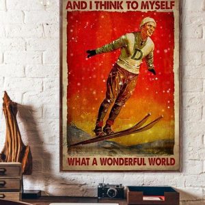 And I Think To Myself What A Wonderful World Skier Canvas Poster
