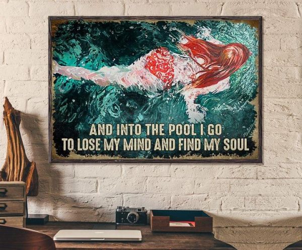 And Into The Pool I Go To Lose My Mind And Find My Soul Bikini Girl Swimming Canvas Poster