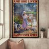 And She Lived Happily Ever After Beautiful Vintage Girl Drawing Canvas Poster