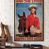 And She Lived Happily Ever After Cowgirl And Brown Horse Canvas Poster