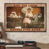 And She Lived Happily Ever After Grandma Stroking Cat Canvas Poster
