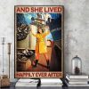 And She Lived Happily Ever After Happy Lady Girl On Ship Fishing Canvas Poster