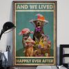 And We Lived Happily Ever After Dogs Cat Wearing Flower Hats Rabbit Easter Day Canvas Poster