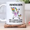 Aunticorn Like A Normal Aunt But More Awesome Cute Unicorn Simple White Mug