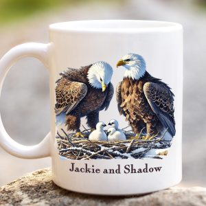 Bald Eagle Mug, Jackie and Shadow’s three eaglets Bald Eagle Mug, Jackie and Shadow’s three eaglets