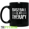 Baseball Is My Therapy Simple Black Mug