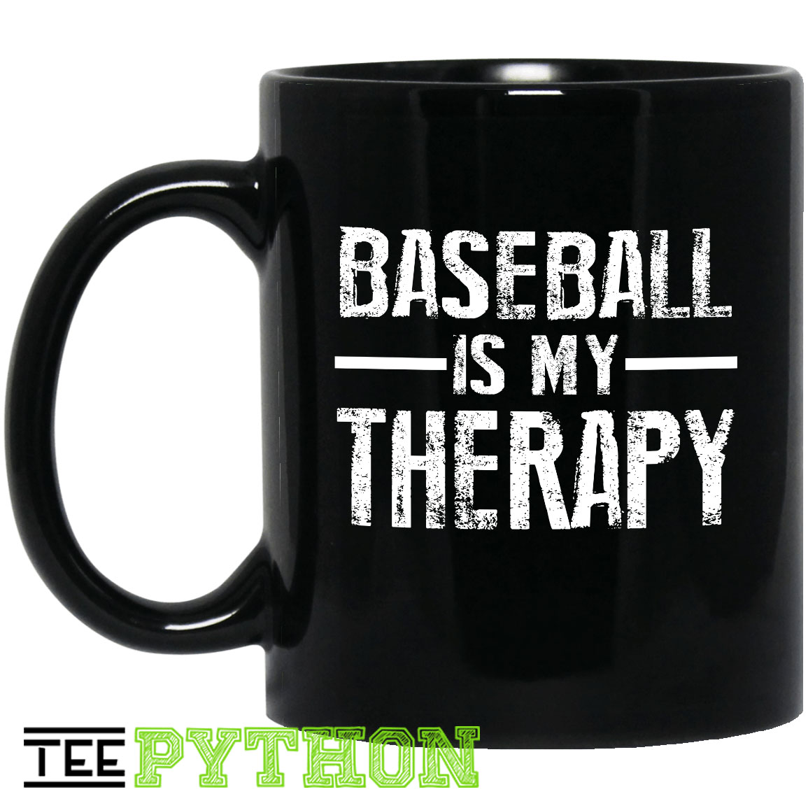 Baseball Is My Therapy Simple Black Mug Baseball Is My Therapy Simple Black Mug