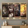 Be Strong Brave Humble Awesome Holy Knight God Jesus Canvas Poster