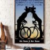 Biking Couple You Are My Missing Piece Name Customized Personalized Canvas Poster