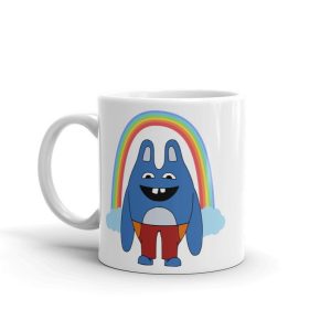 Bingo Bronson Ceramic Cute Rainbow Coffee Hot Chocolate Simple White Mug Bingo Bronson Ceramic Cute Rainbow Coffee Hot Chocolate Simple White Mug