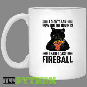 Black Cat Said Cast Fireball Magic Dice Fan Art Simple White Mug Black Cat Said Cast Fireball Magic Dice Fan Art Simple White Mug