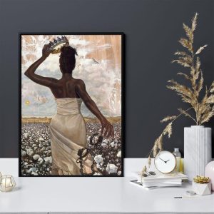 Black Lady Girl Queen Escaping The Legal Block Digital Art Canvas Poster