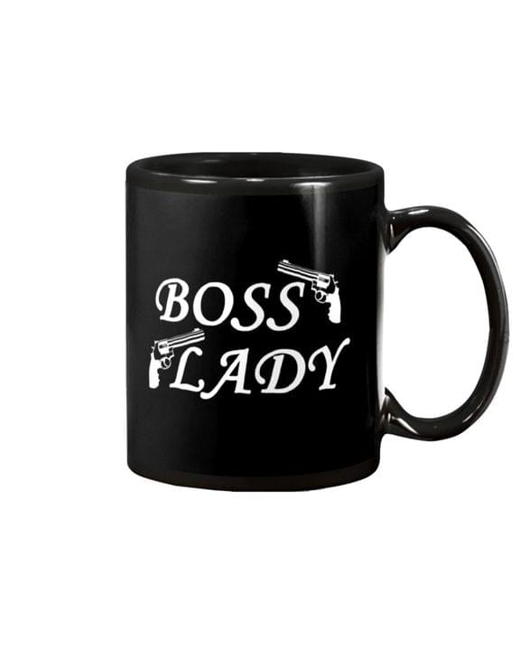 Boss Lady Hands Holding Guns Black Mug Boss Lady Hands Holding Guns Black Mug