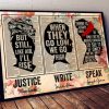 But Still Like Air I’ll Rise Justice When They Go Slow We Go High Write Ladies Girls Flowers Canvas Poster