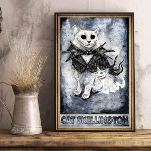 Cat Skellington Ghost Cat Dracula Canvas Poster